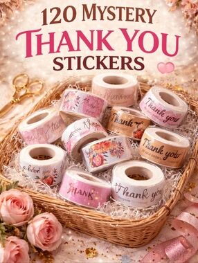 💕 120 mystery, thank you, stickers